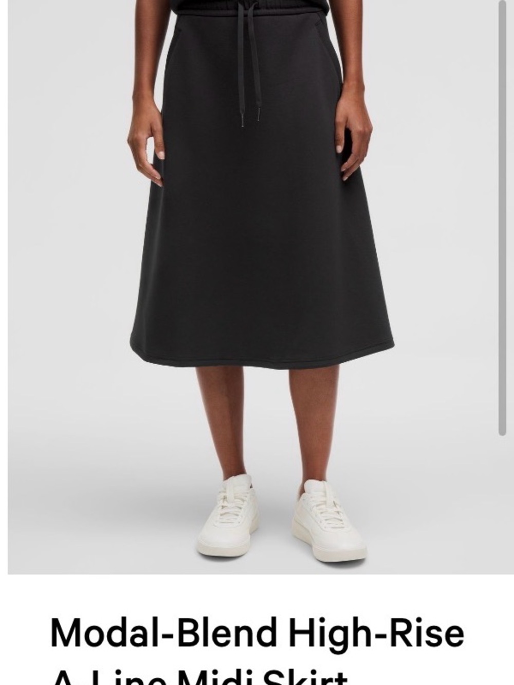 lululemon athletica Black A-Line Midi Skirt